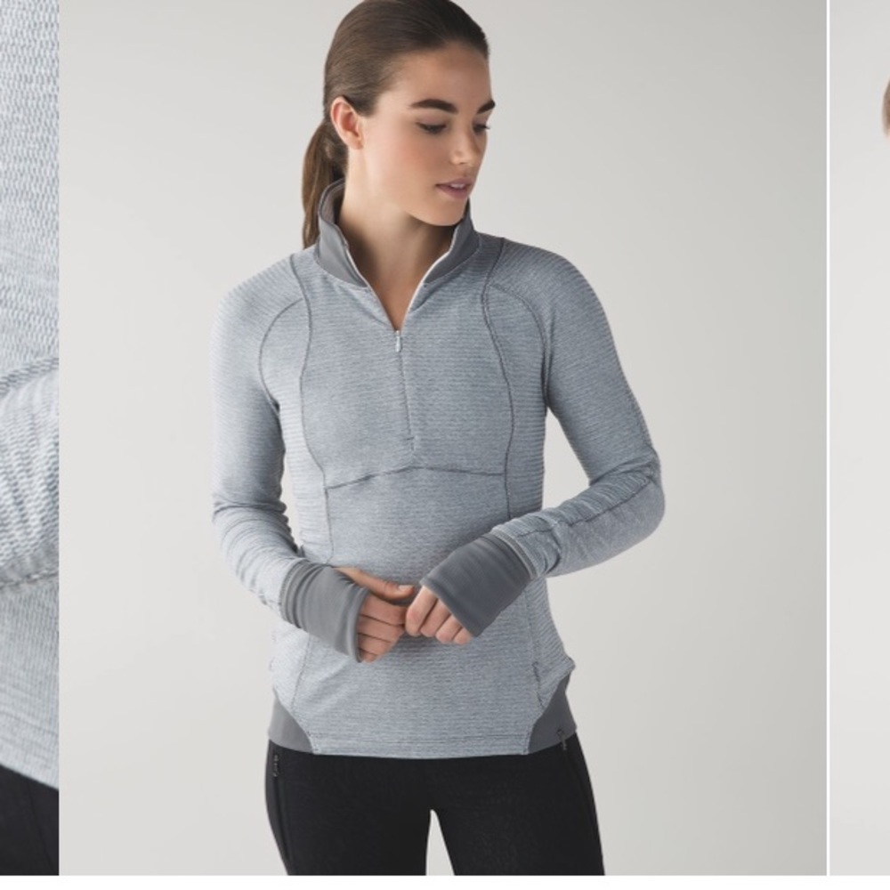 lululemon athletica Light Gray Quarter-Zip Pullover Hoodie